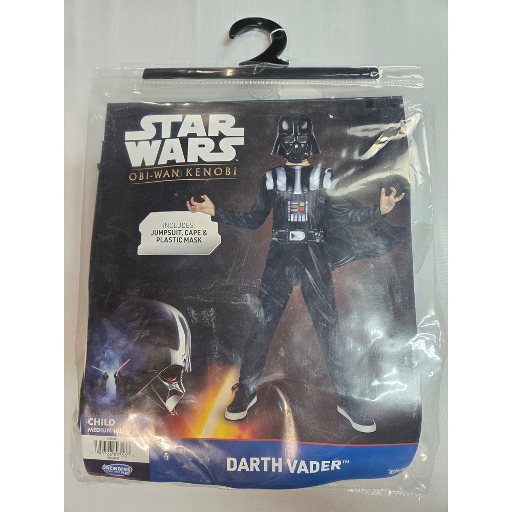 Star Wars Jazwares Darth Vader Costume Kids Medium 8 Jumpsuit Cape Mask JWC6532